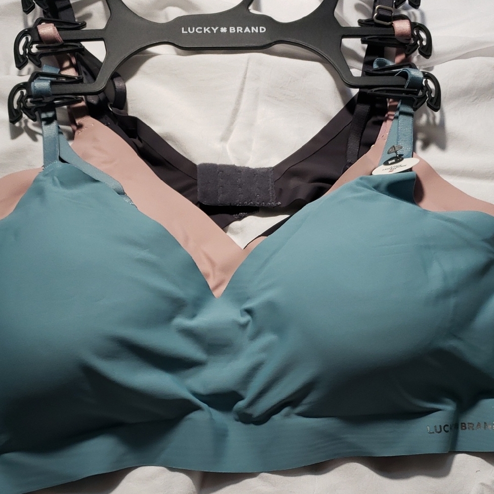 Lucky Brand Blue and Pink Seamless Bra